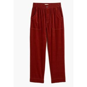 Madewell Curvy Tapered Huston Pull-On Crop Pants Corduroy XS Brown Casual Style